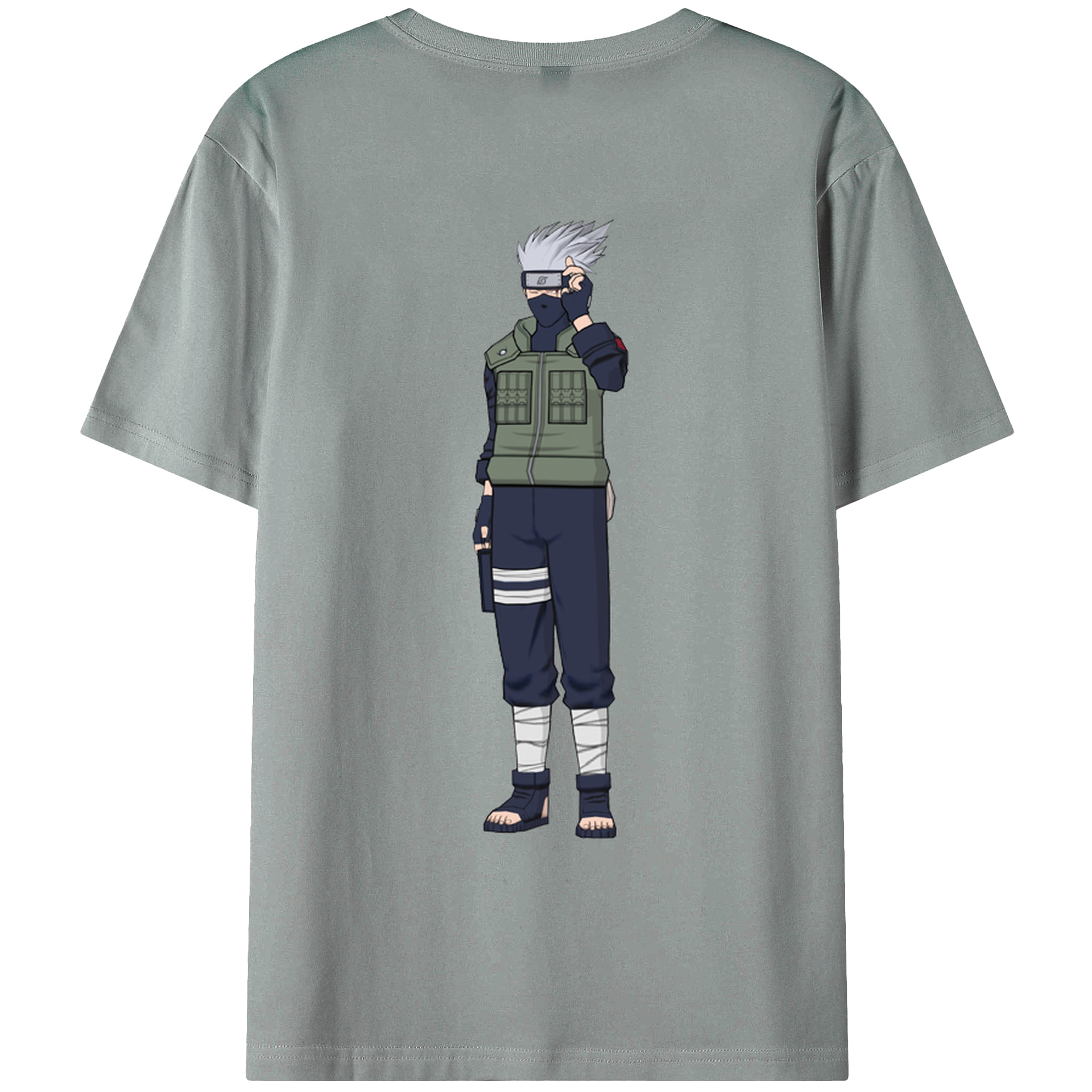 （画像用） NARUTO -ナルト- はたけ カカシ Hatake Kakashi 綿100％ メンズ半袖Tシャツ（バックプリント） 通気性